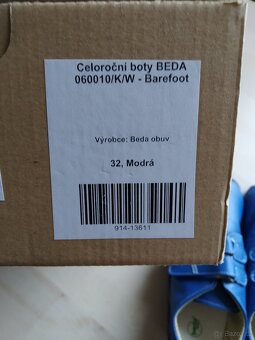 Kožené celoroční barefoot boty Beda vel 32 - 2