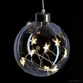 Vánoční koule skleněná 10LED (3x) - 2