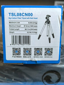 Stativ Benro Slim TSL08C + kulová hlava N00 - 2