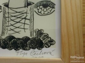 Olga Čechová - krásná grafika Strom plačících očí, originál - 2