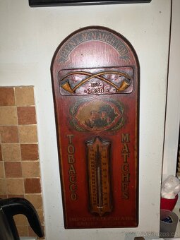 Vintage reklamy s hodinami a teploměrem - 2