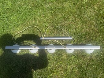 Stropní nerezové svítidlo , plně funkční, šířka 91 cm. - 2