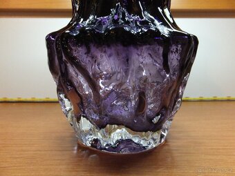 Kurt Wokan, masivní váza ametyst, INGRID 1960-70, Rakousko. - 2