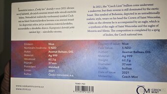 Prodám investiční minci Český lev 2021  2 - 2