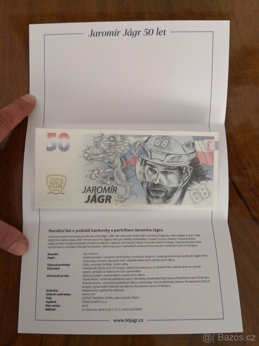 Bankovka Jaromír Jágr 50 - 3