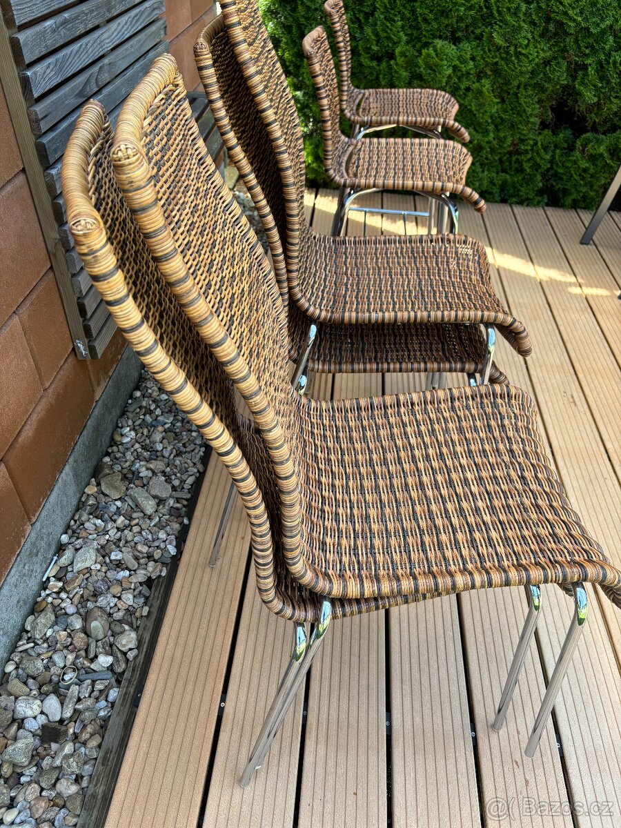 RATANOVÉ JÍDELNÍ ŽIDLE set 4+2 - 3