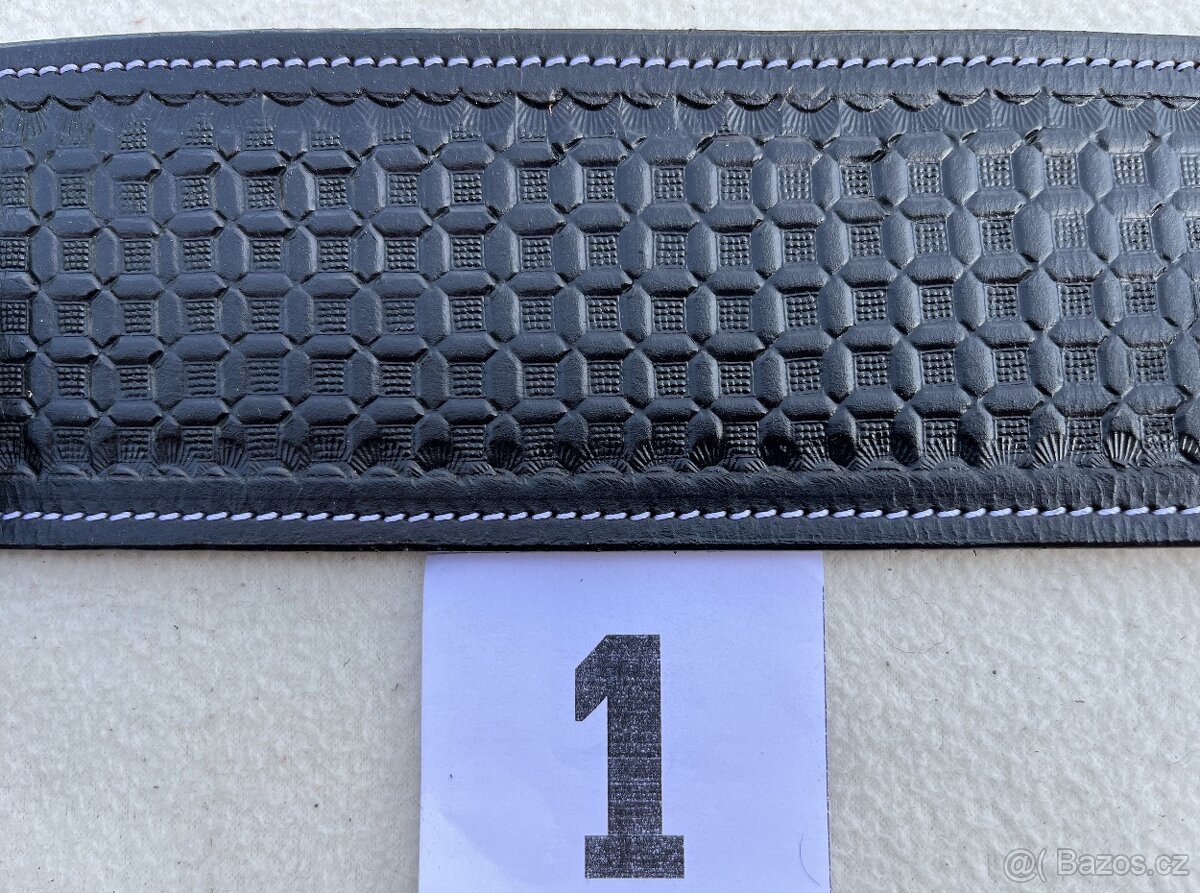 Westernový podbřišník kožený s propojovacím řemínkem MIX - 3