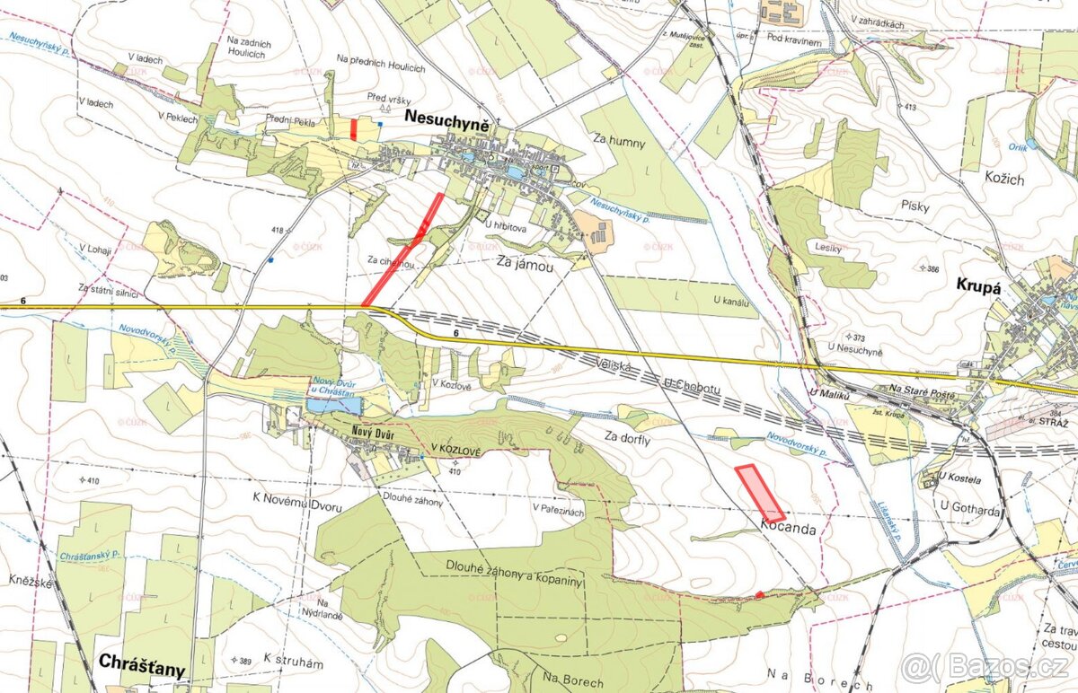 Zemědělská půda, prodej, Nesuchyně, Rakovník - 3