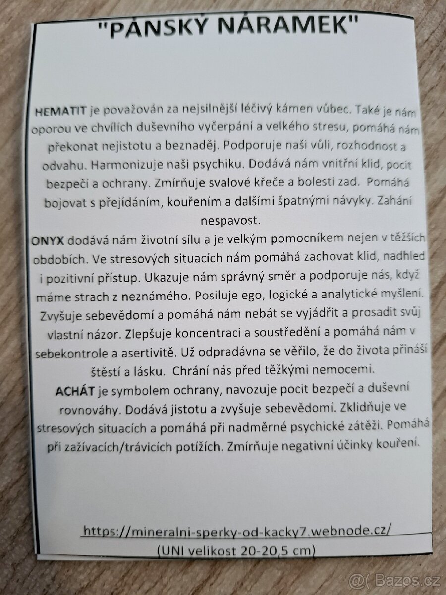 Pánský minerální náramek Achat,Hematit,Onyx - 3