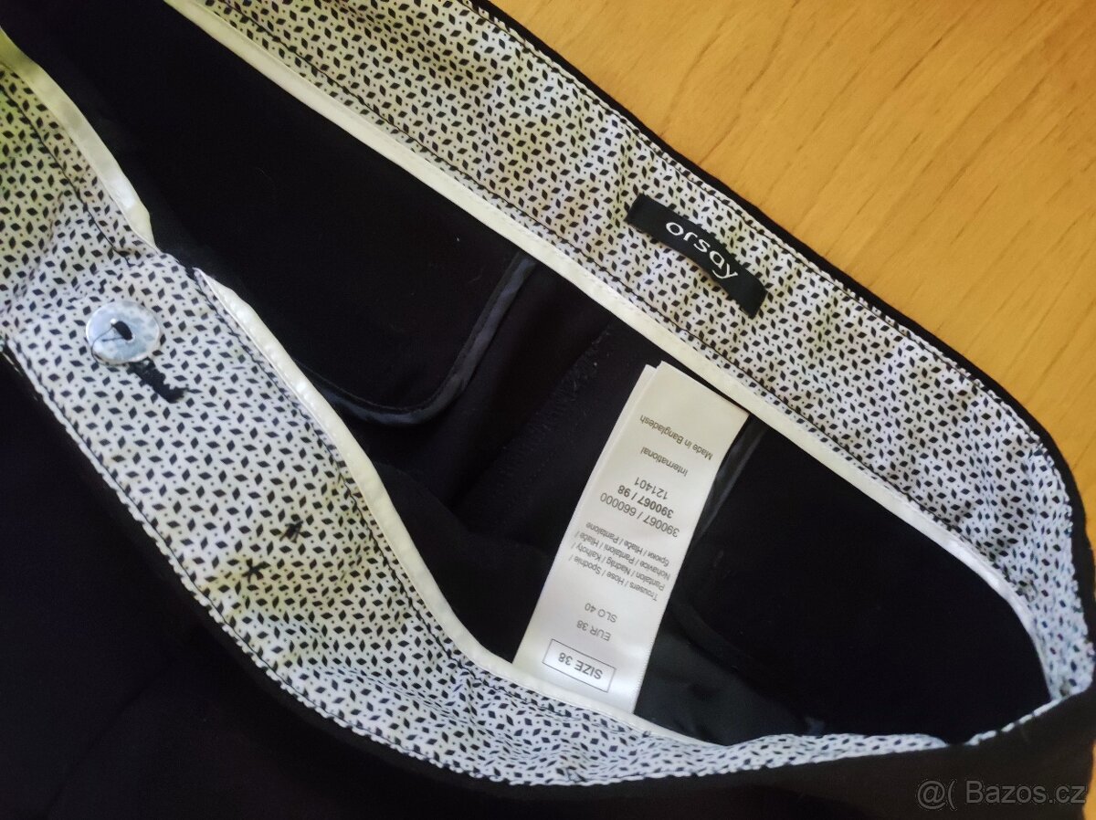 Společenské kalhoty, černé, vel. 38 - 3