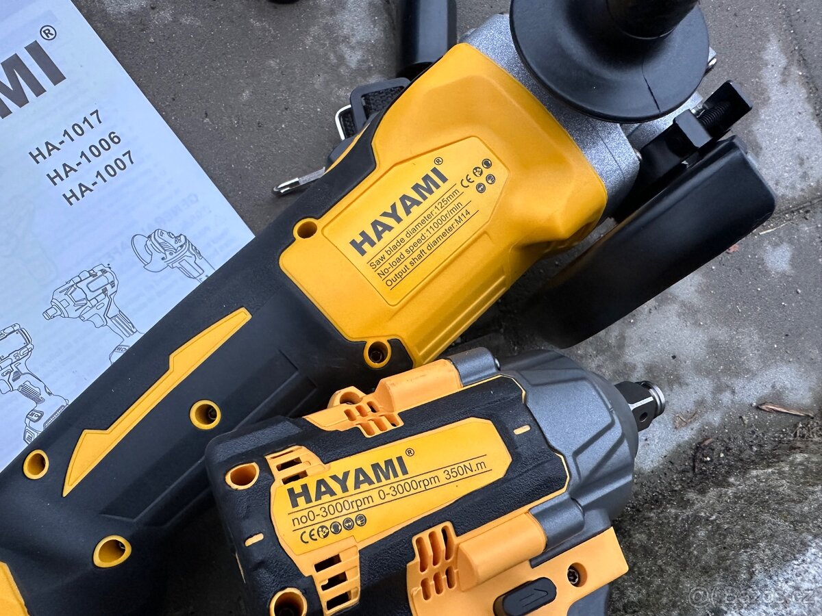 Aku utahovák + aku bruska / flexa - 2x baterie - 3