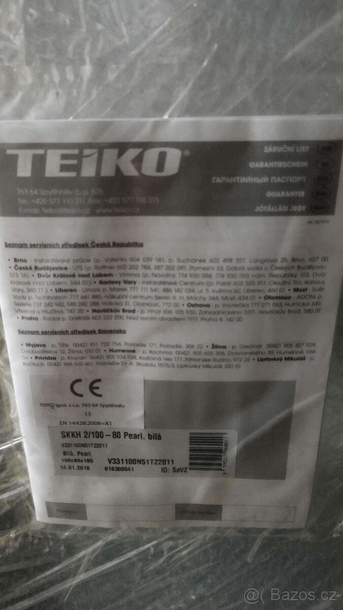 Teiko- sprchový kout- nový- 100x80 cm , čtrtkruh - 3