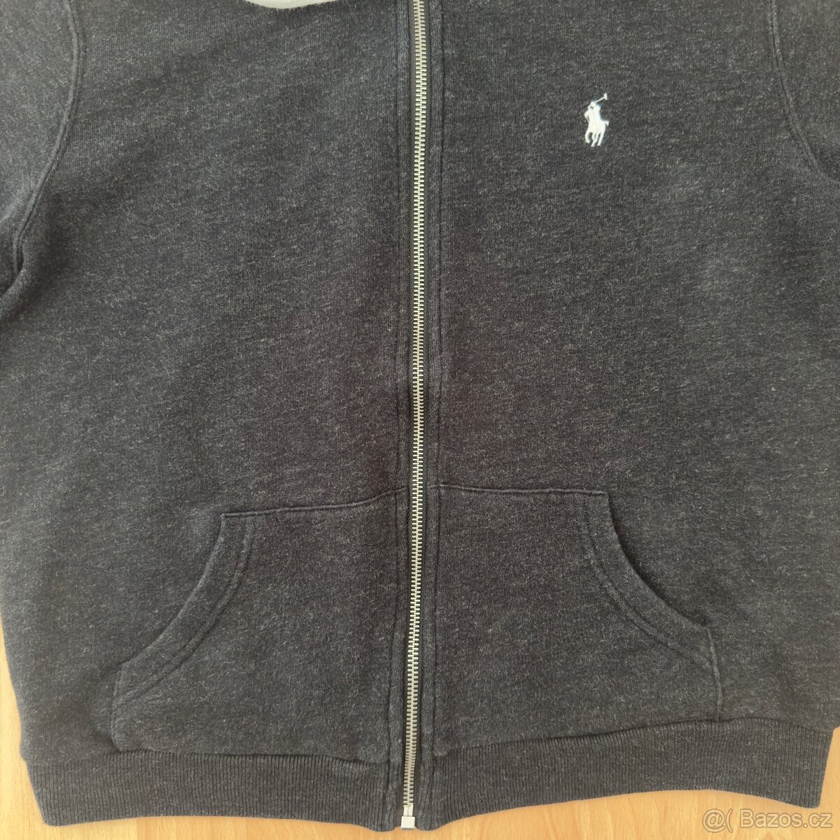 Ralph Lauren Polo černošedá mikina s kapucí | vel. M - 3