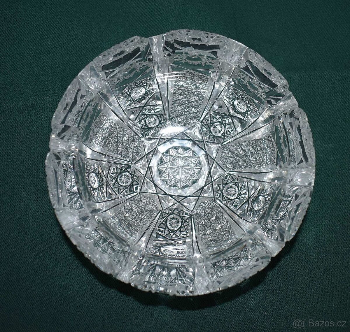 Starožitný broušený popelník - 3