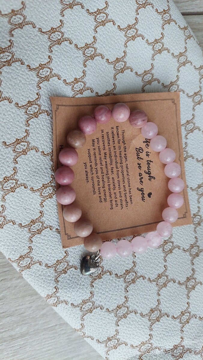 Dámský náramek s více minerály a se srdíčkem - 3