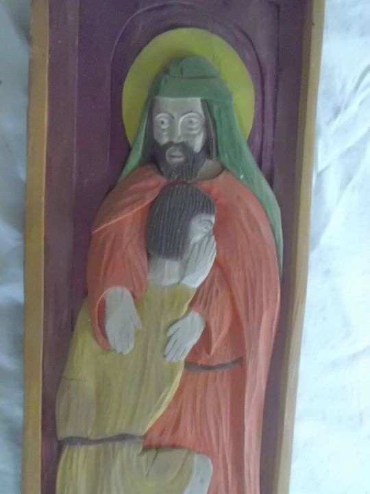 Staré malované Dřevořezby Svatých - RELIEFY - B. NOWICKY - 3