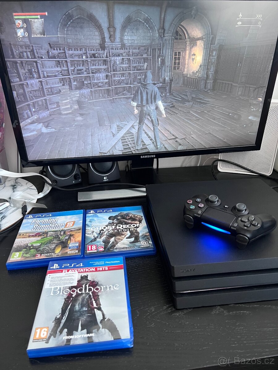 PS4 PRO 1TB CUH-7216B + hry Farming Bloodborne GRB - 3