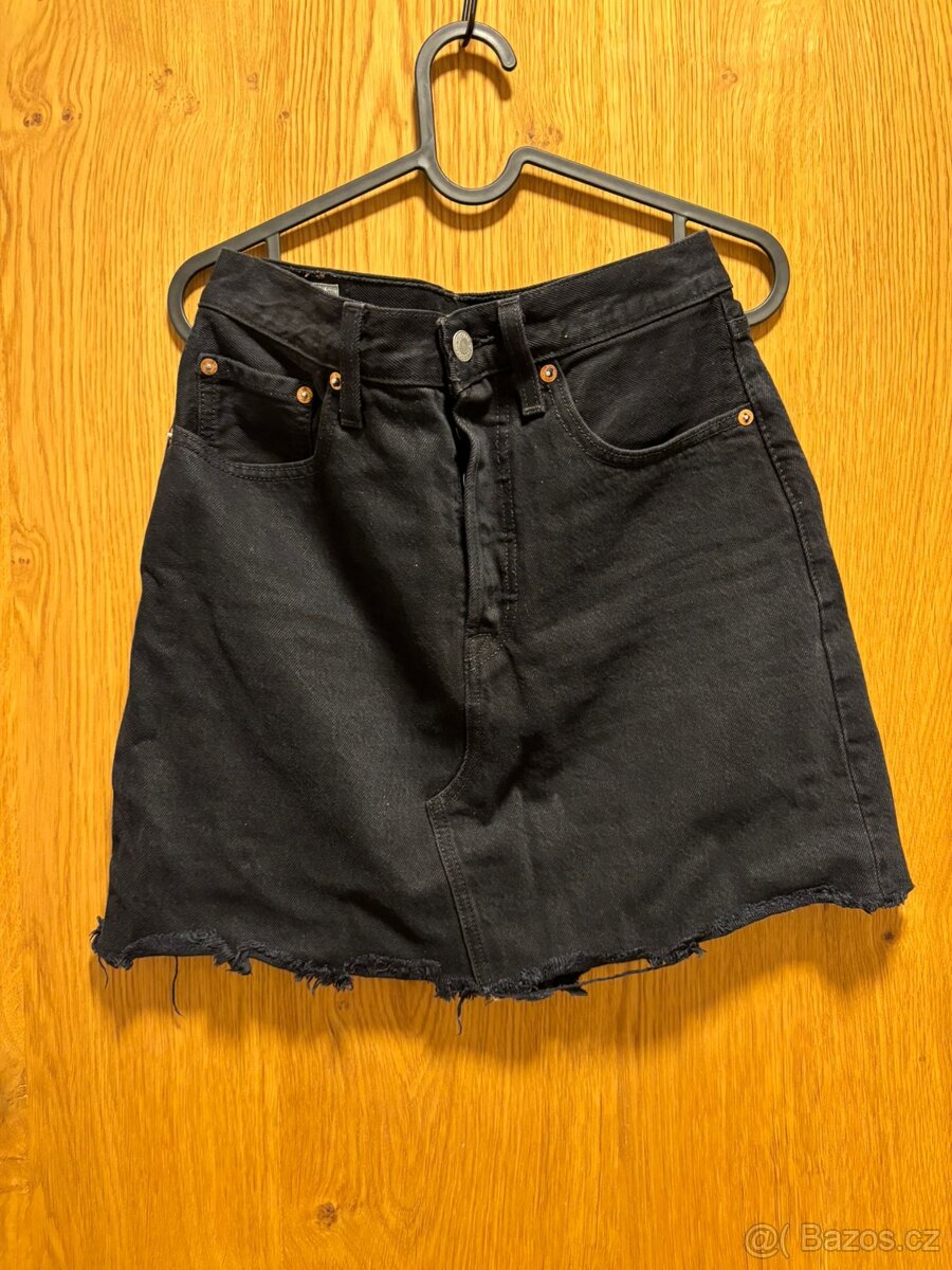 Levi’s Deconstructed denimová sukně – černá, velkost 27 - 3