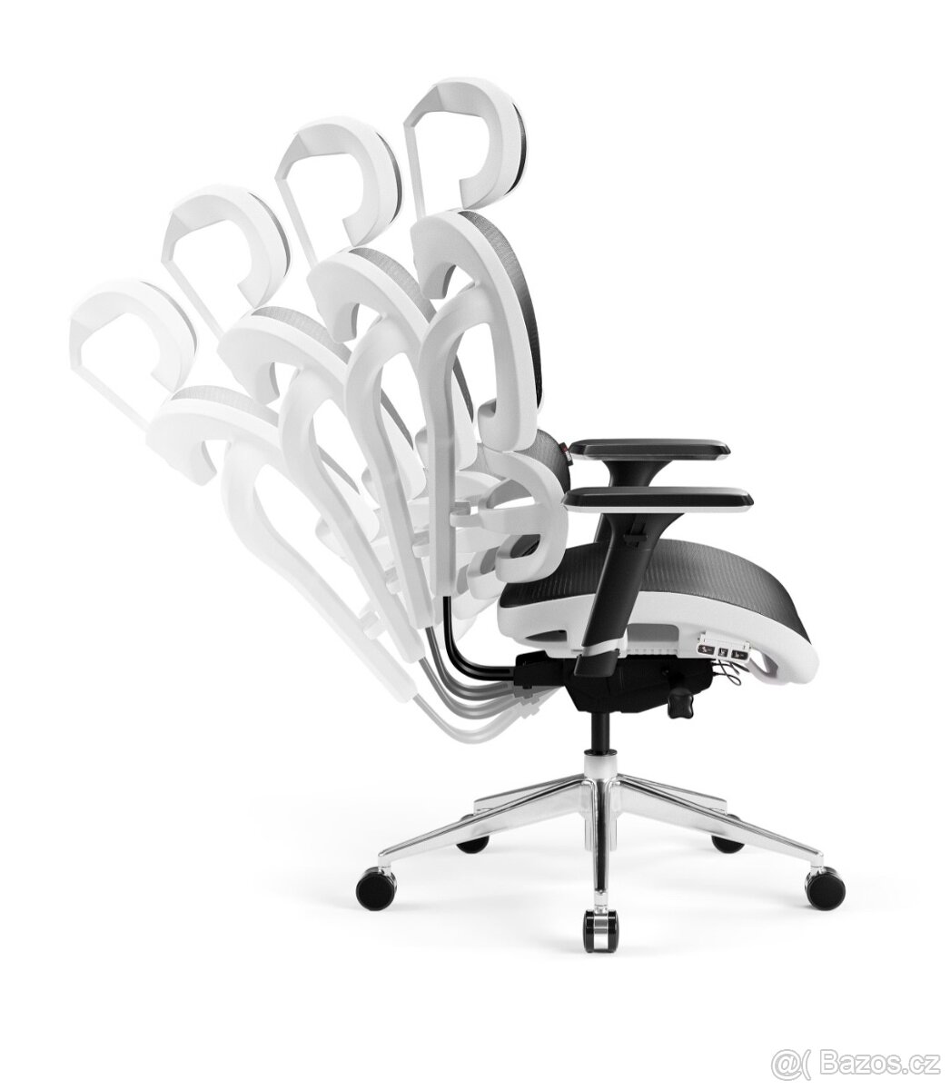 Ergonomická kancelářská židle Diablo V-Commander (bílo-černá - 3