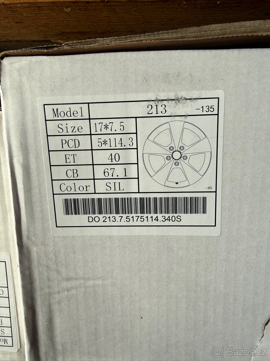 Alu disky nové r17, 5x114,3 Mazda, Hyundai, renault adalsi - 3