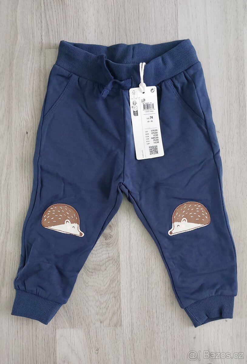 Nové tepláky Lindex vel. 74 - tučňák, ježek - 3