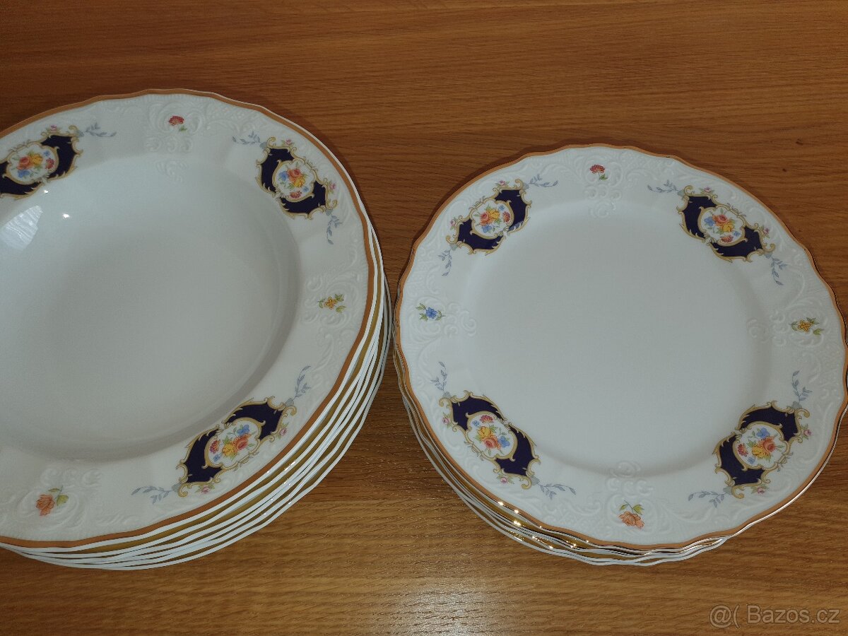 Talířová sada kytky s černým zdobením Bernadotte - 3