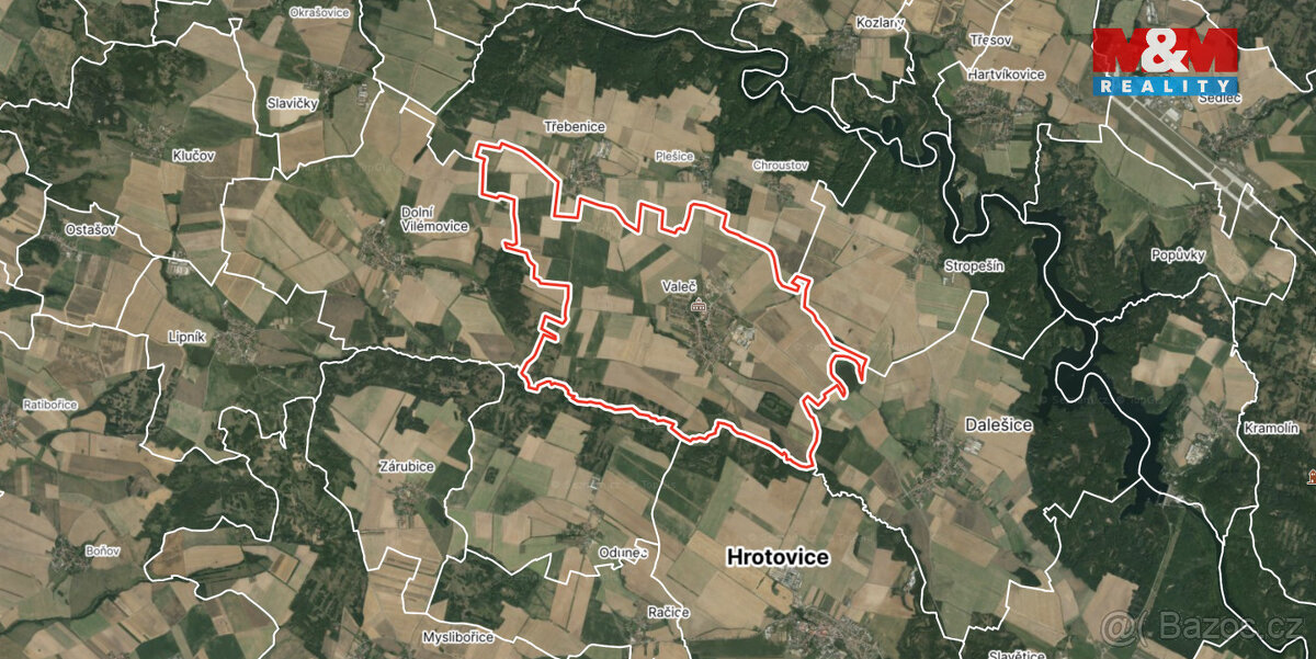 Prodej stavebního pozemku, 939 m2, obec Valeč, okres Třebíč - 3