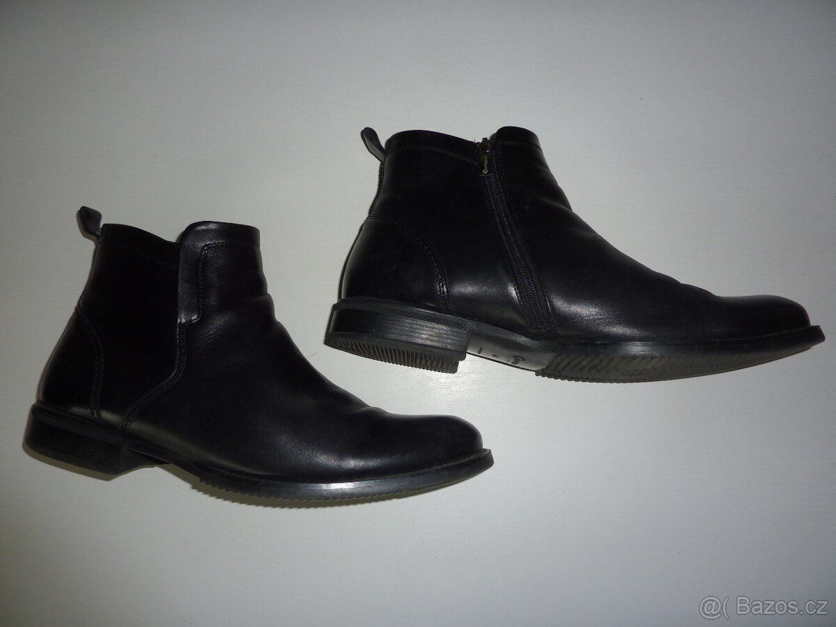 Pánské kožené černé kotníkové boty zn. Conhpol, vel. 44 - 3