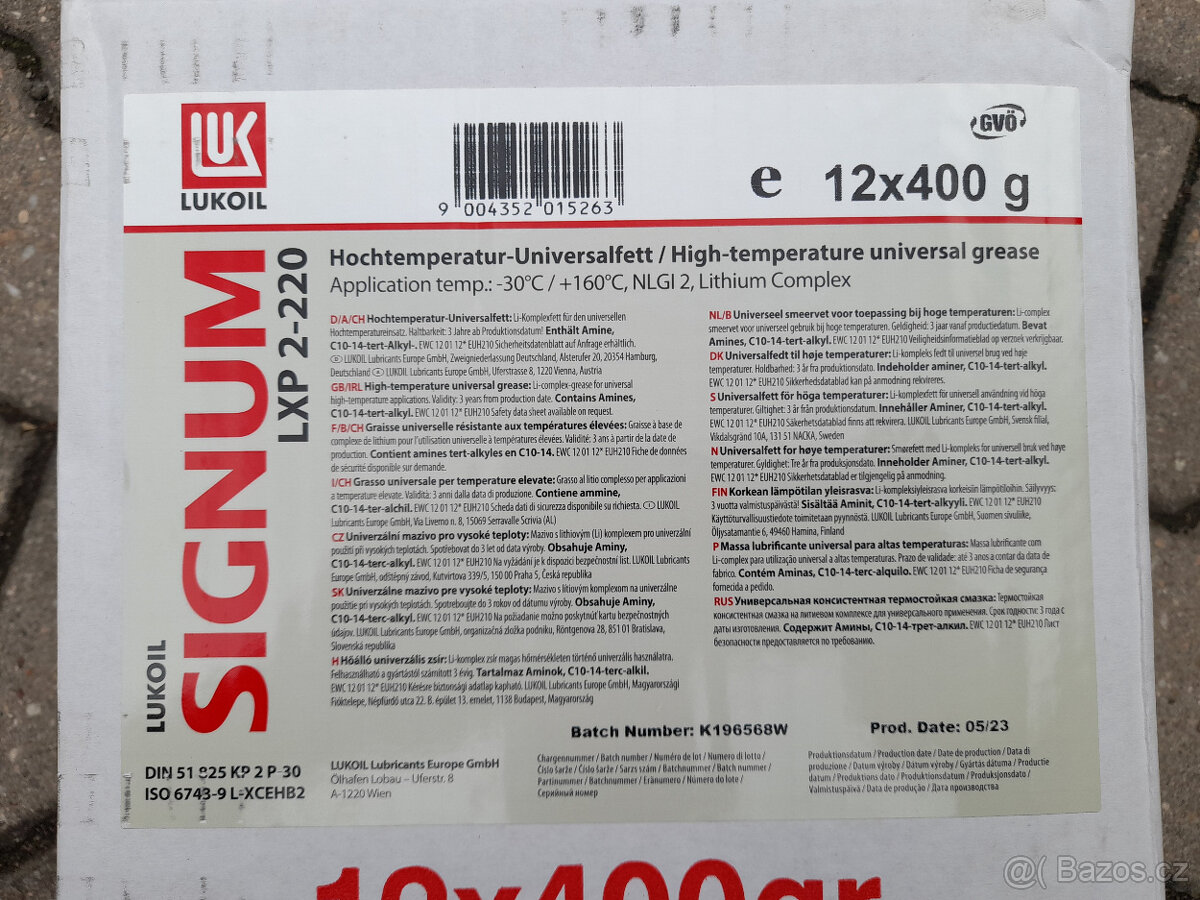 mazivo modré Lukoil EPX2 kartuše 400g - 3