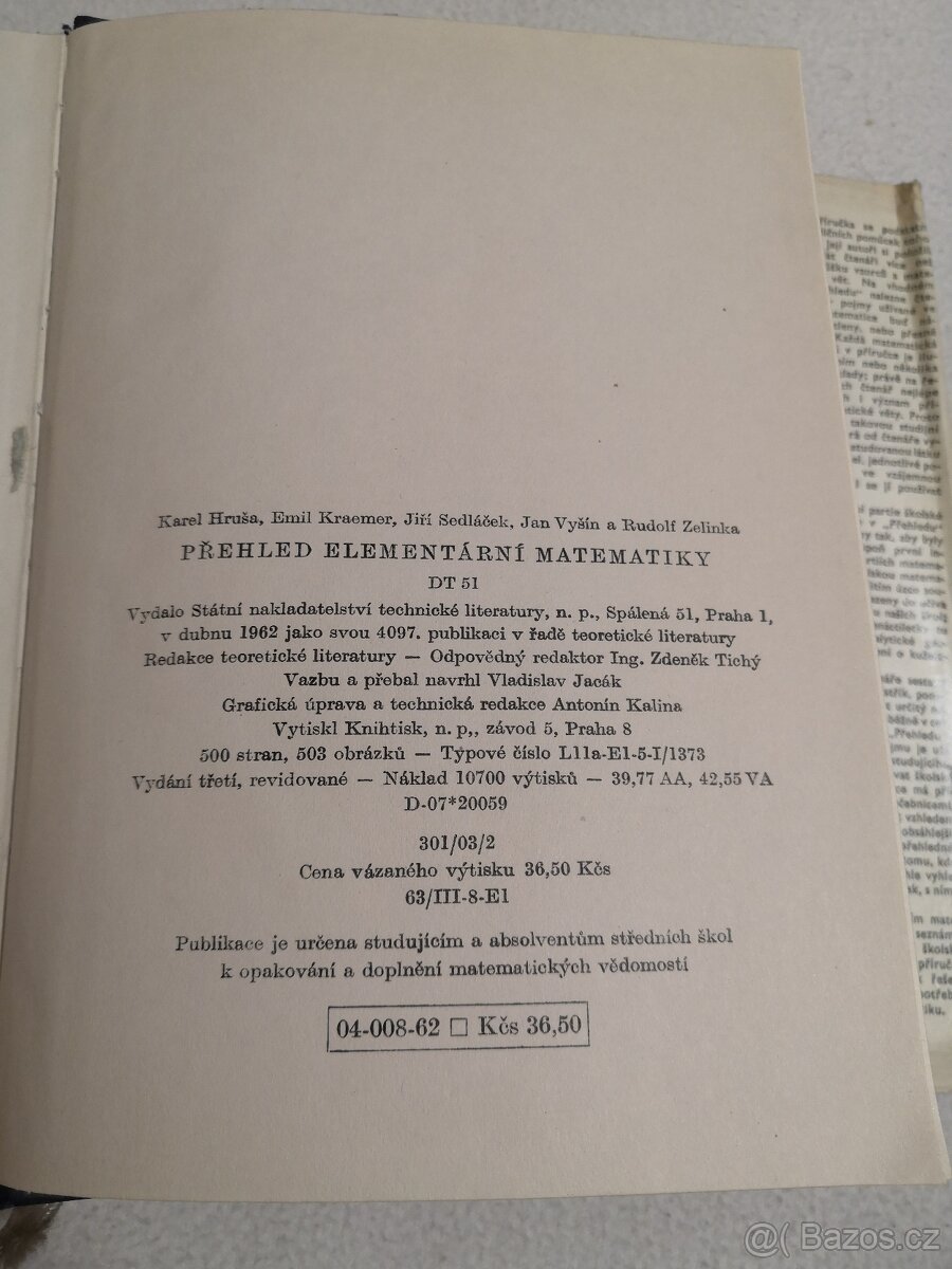 PŘEHLED ELEMENTÁRNÍ MATEMATIKY (1962) - 3