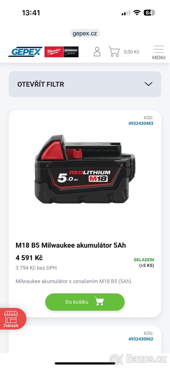 Milwaukee rychlonabijecka + baterie M18 5.0 - 3