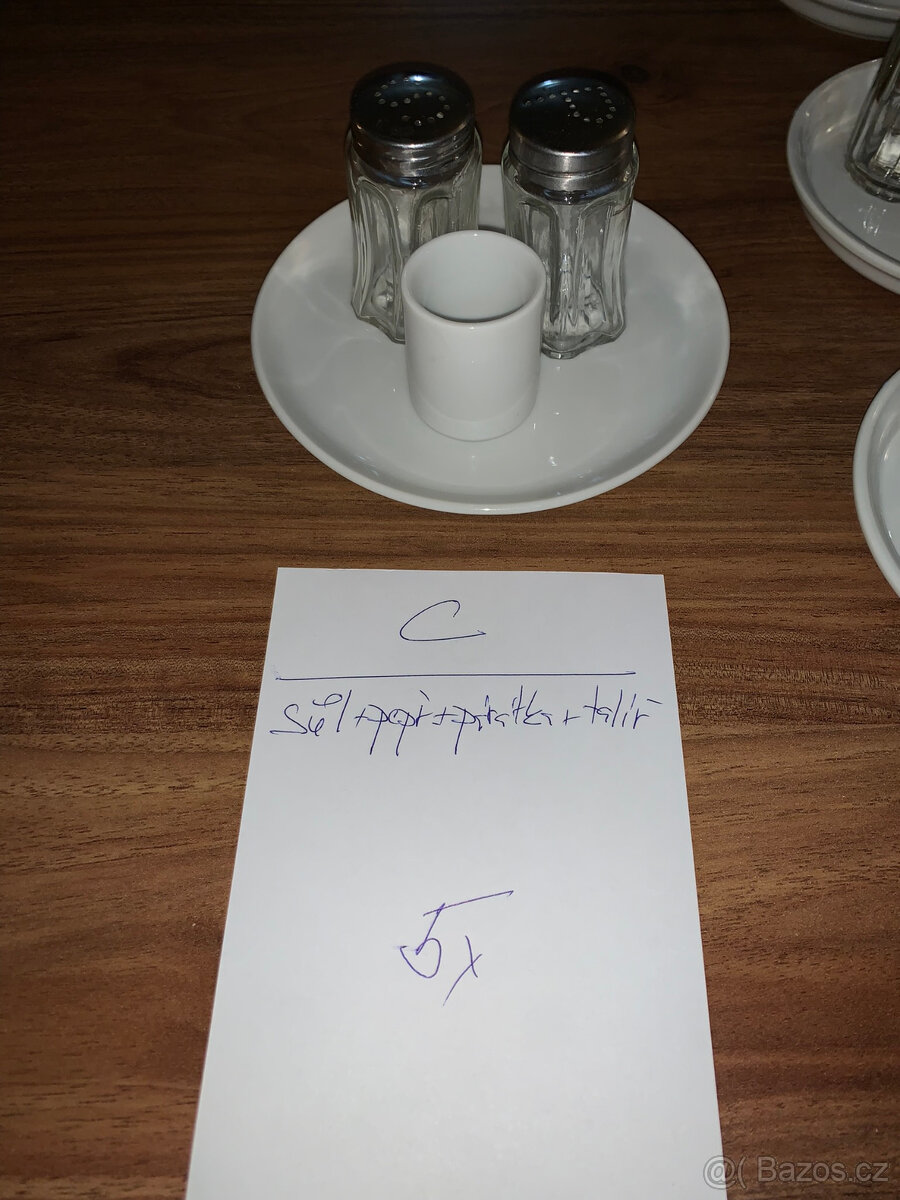 Menážky restaurační, solnička (sůl+pepř+párátka) - 3