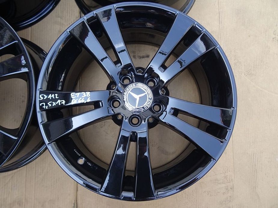 Alu disky černé na Mercedes, 17", 5x112, ET 38, šířka 7,5J - 3