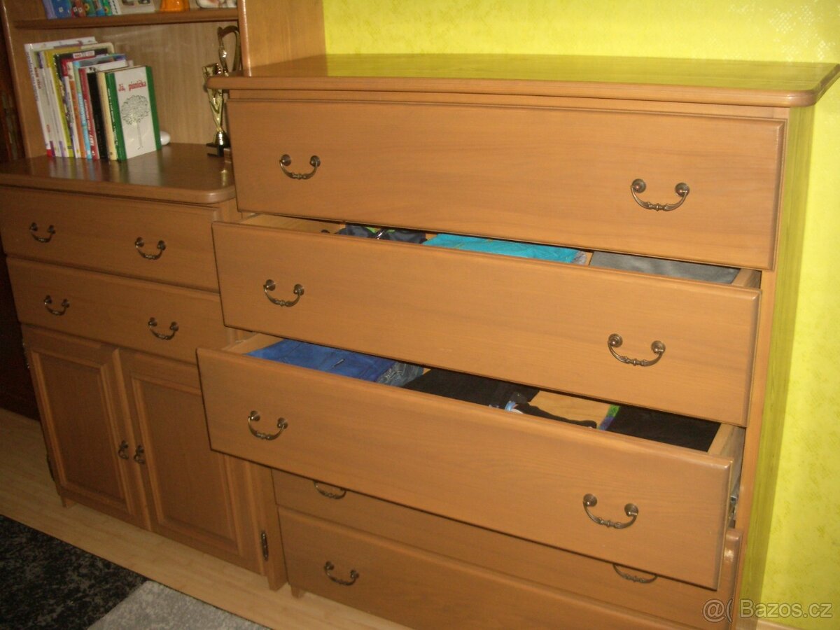 Knihovna + komoda masiv smrk - 3