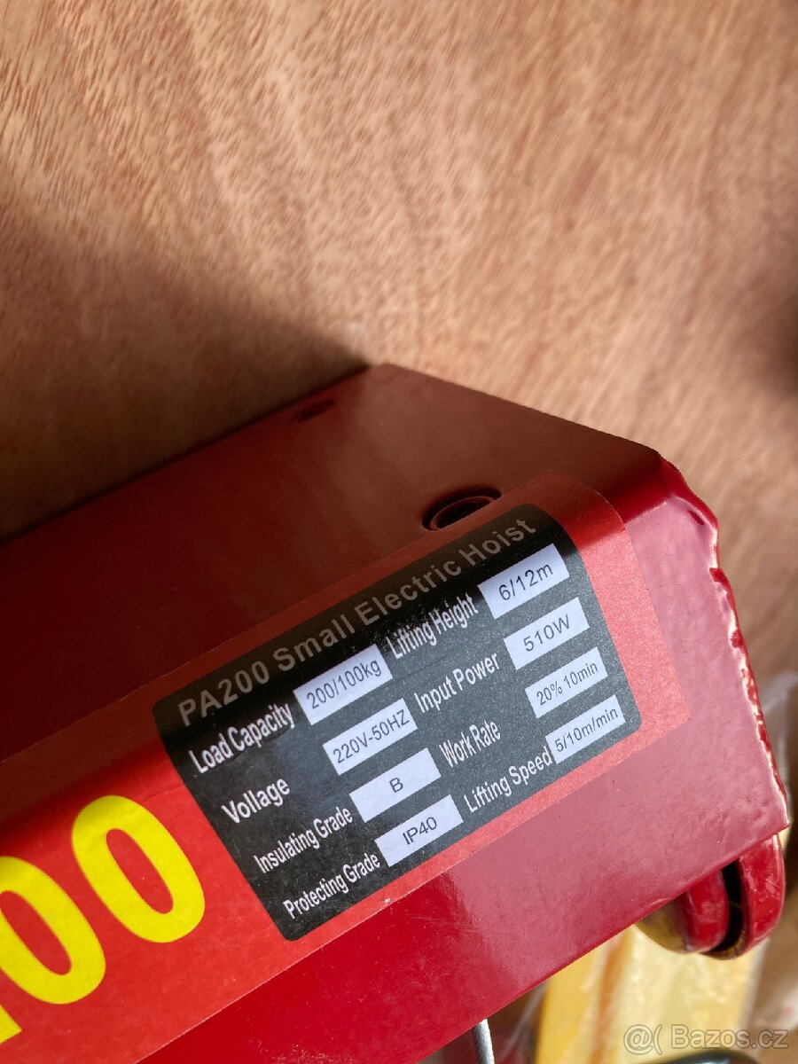 Elektrický lanový naviják 100/200 kg s DO - 3