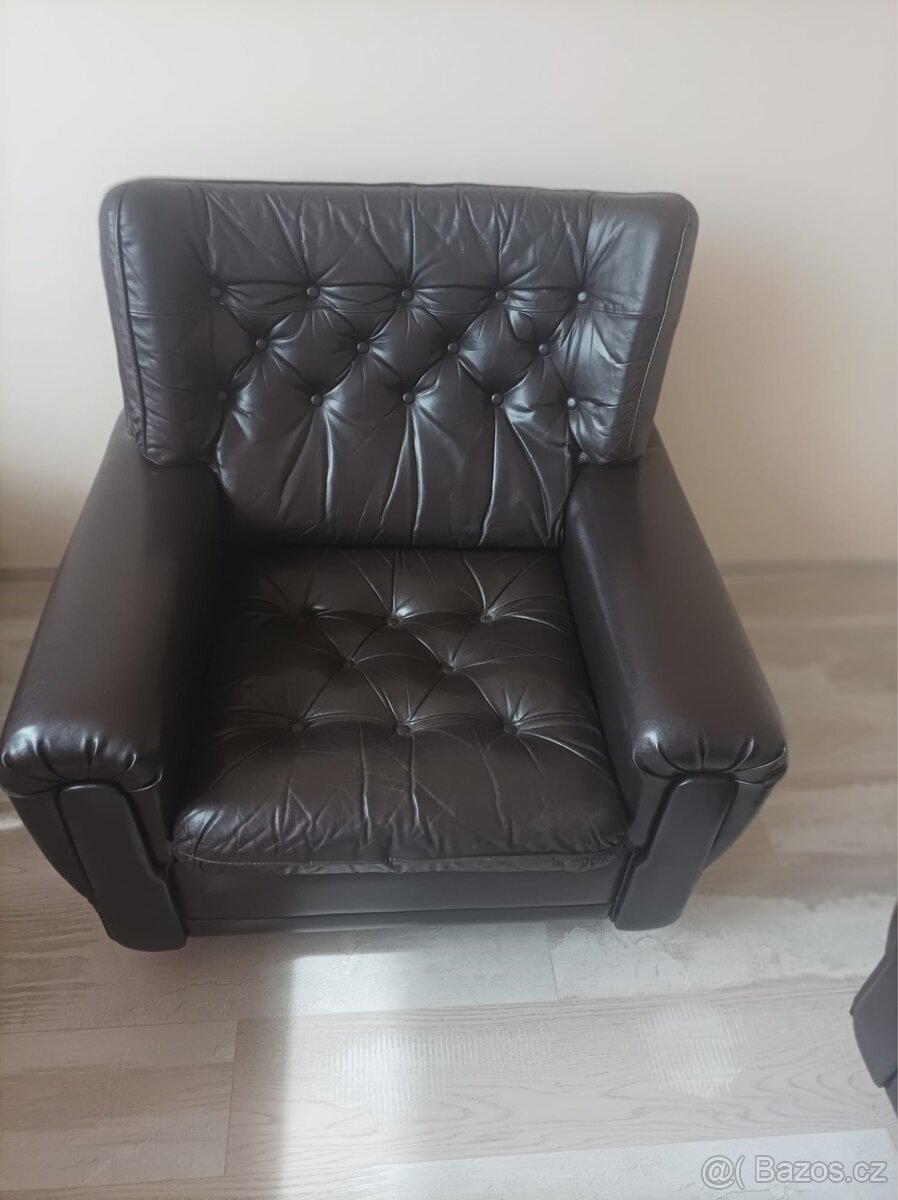 Kožená sedačka s křeslem - 3