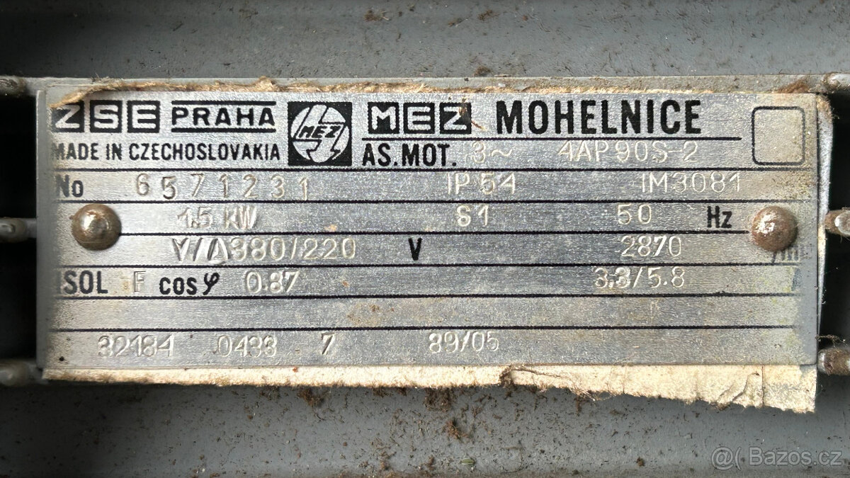 ELEKTROMOTOR MEZ Mohelnice 1,5 kW - 3