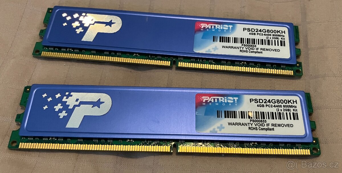 Paměti RAM do PC, typu DDR, DDR2 a DDR3, uvedená cena je za - 3