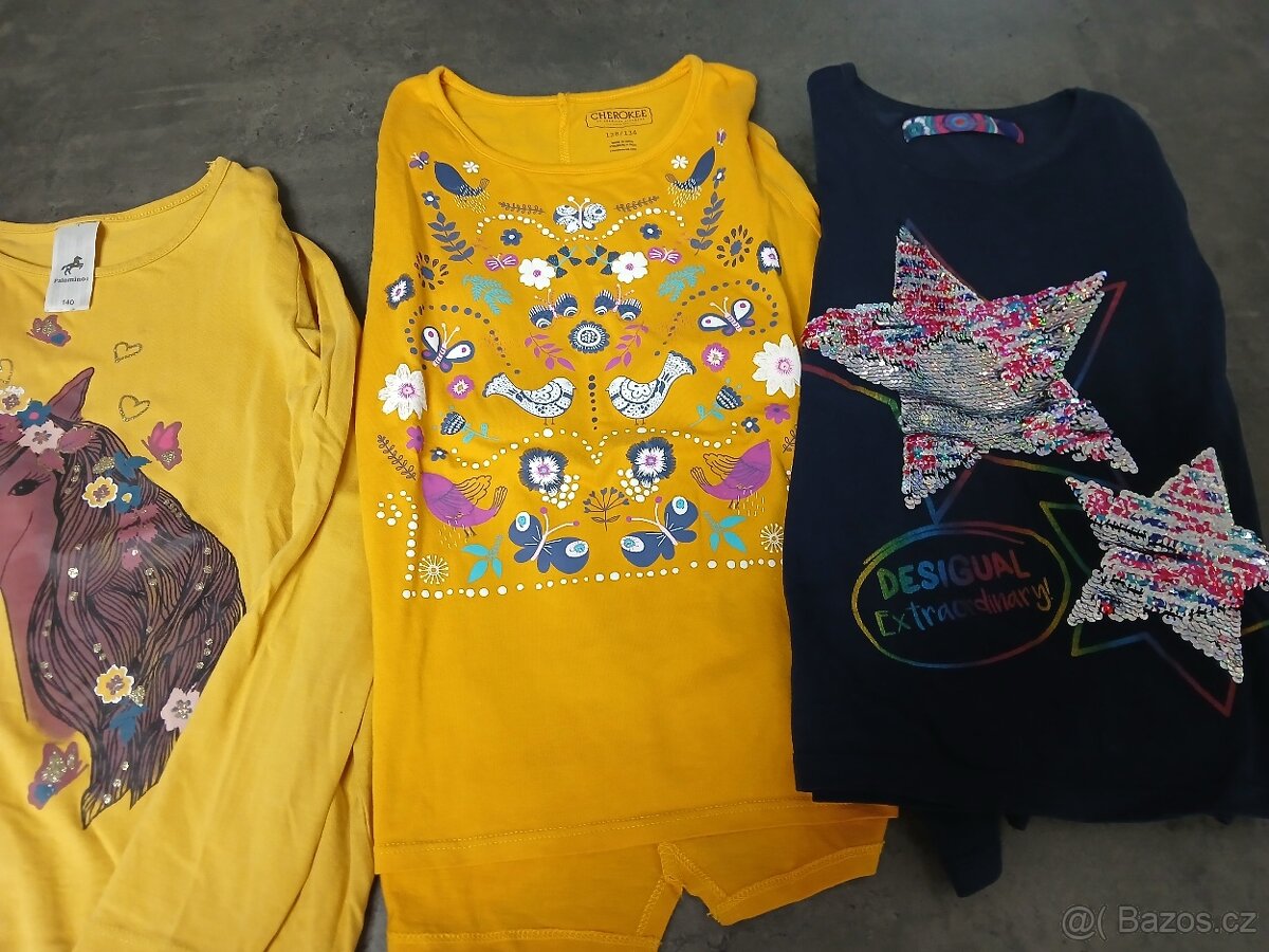 Dívčí trika dlouhý rukáv 128/134 - 3