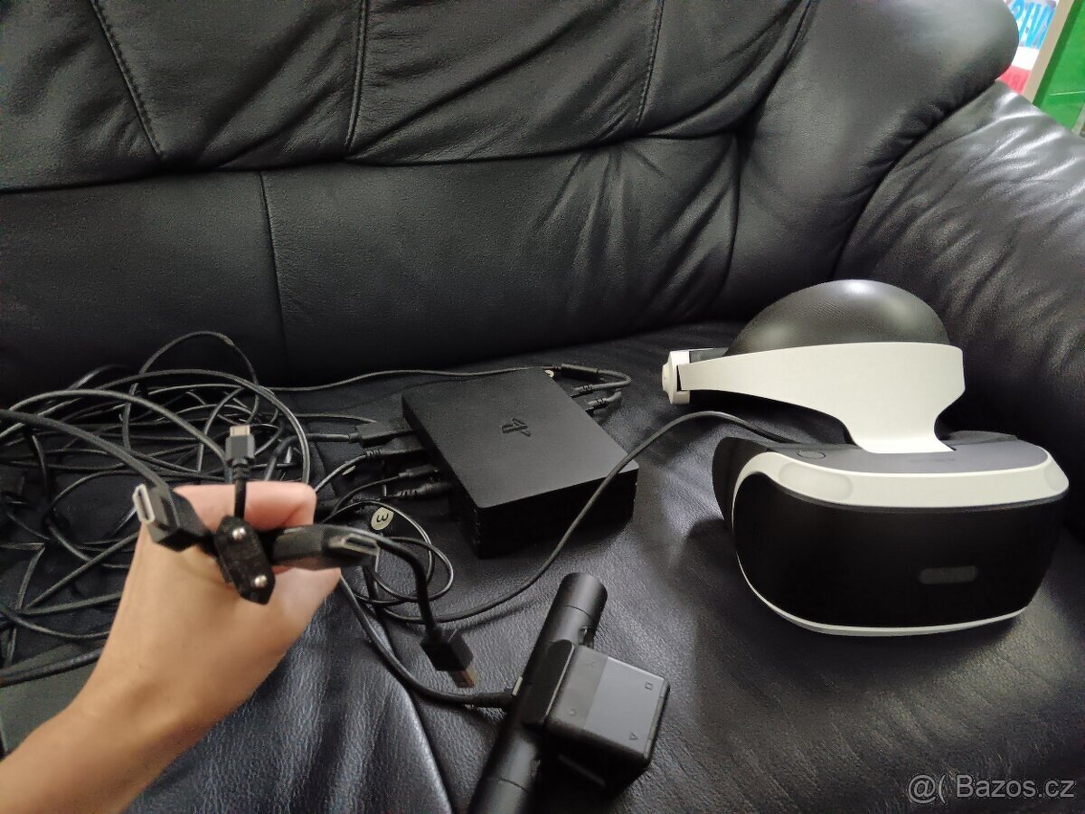 Virtuální realita brýle VR Sony, kamera VR2 pro PS4, kabely - 3