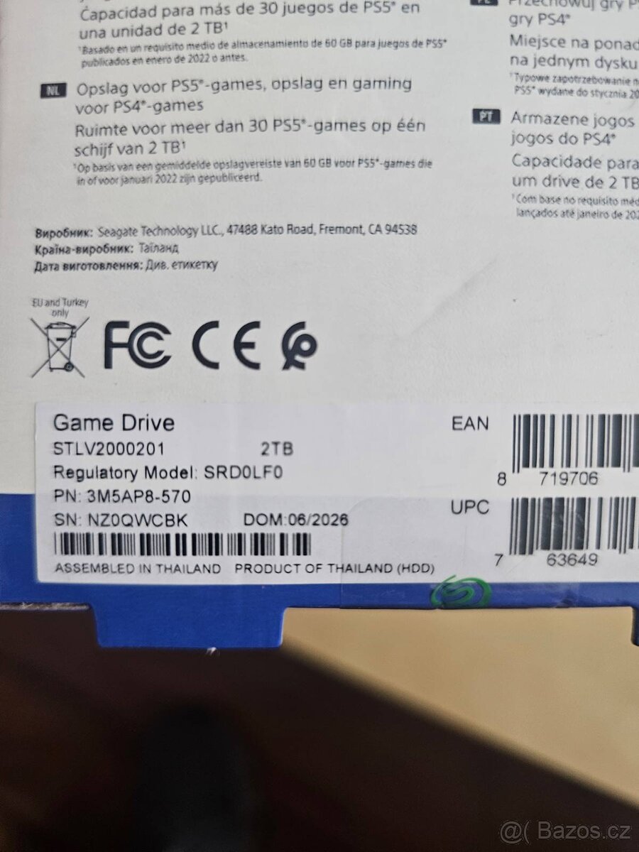 Nový Seagate externí HDD pro PS4 a PS5 2TB - 3
