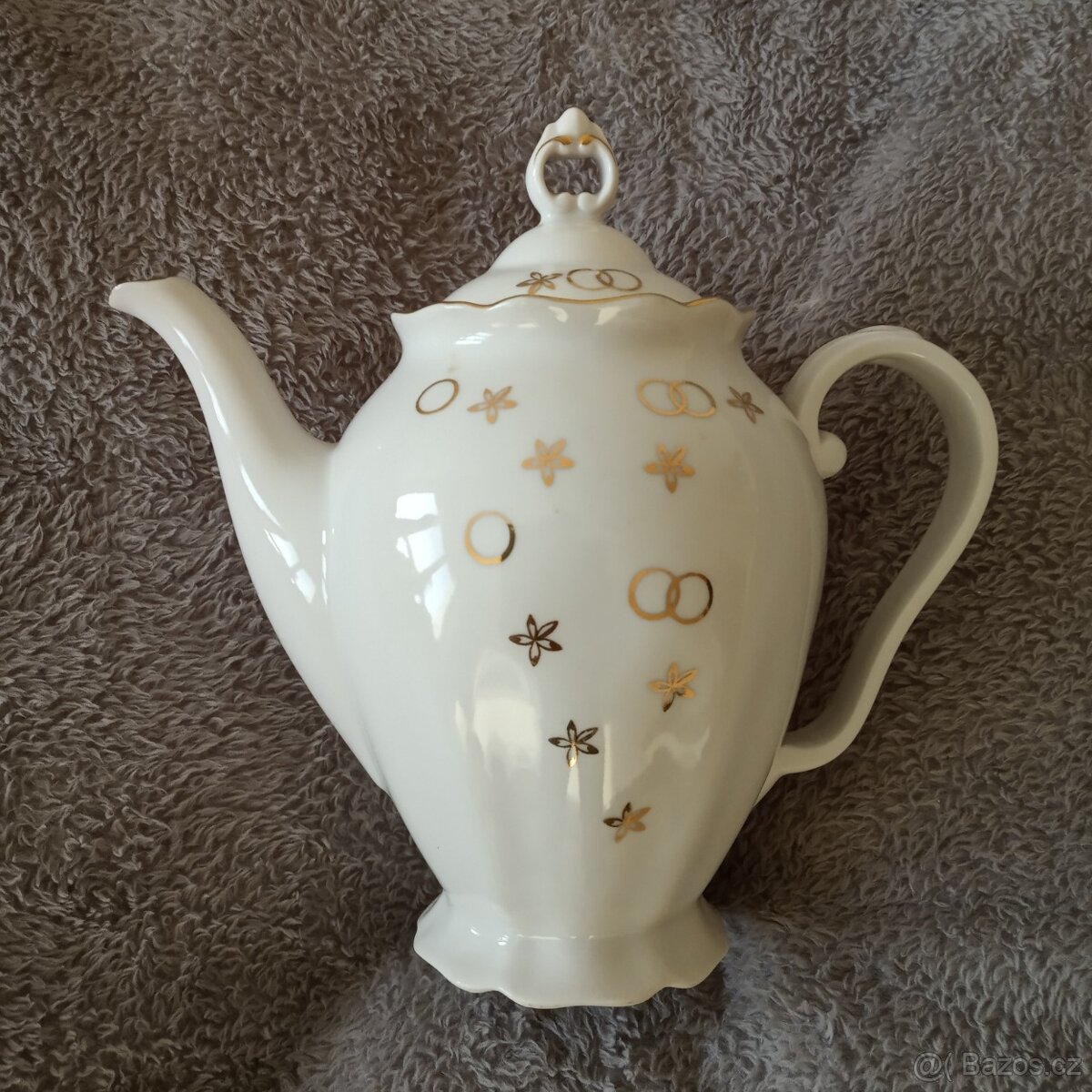 CUKŘENKA A KONVICE PORCELÁNOVÁ POZLACENÁ - 3