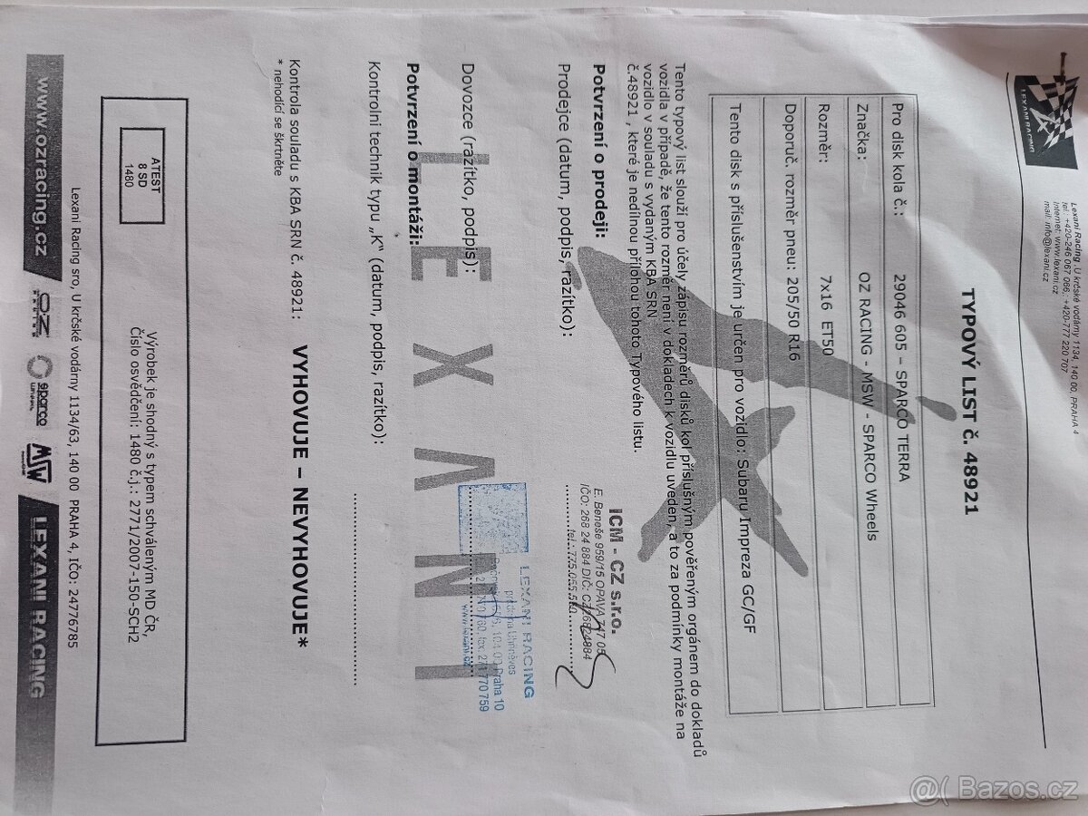 Subaru Impreza kola Sparco - 3