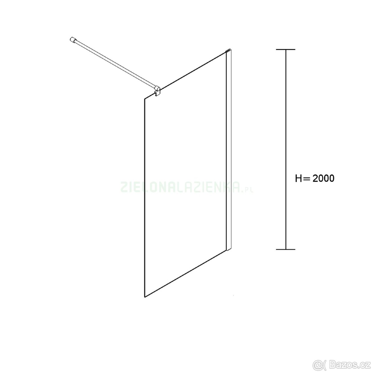 Nová sprchová zástěna Walk-in,Sea Horse Easy In 90X200x8 - 3
