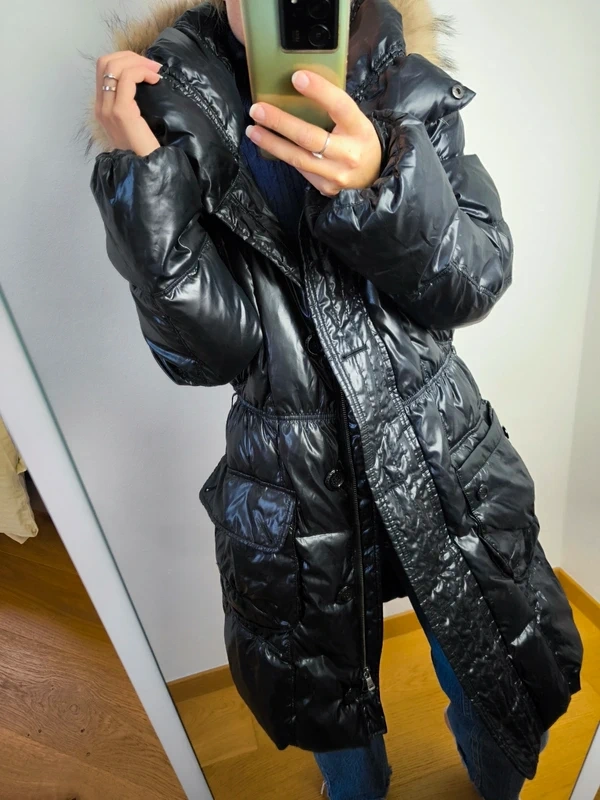 péřový kabát s pravým kožichem vel L MILESTONE - 3