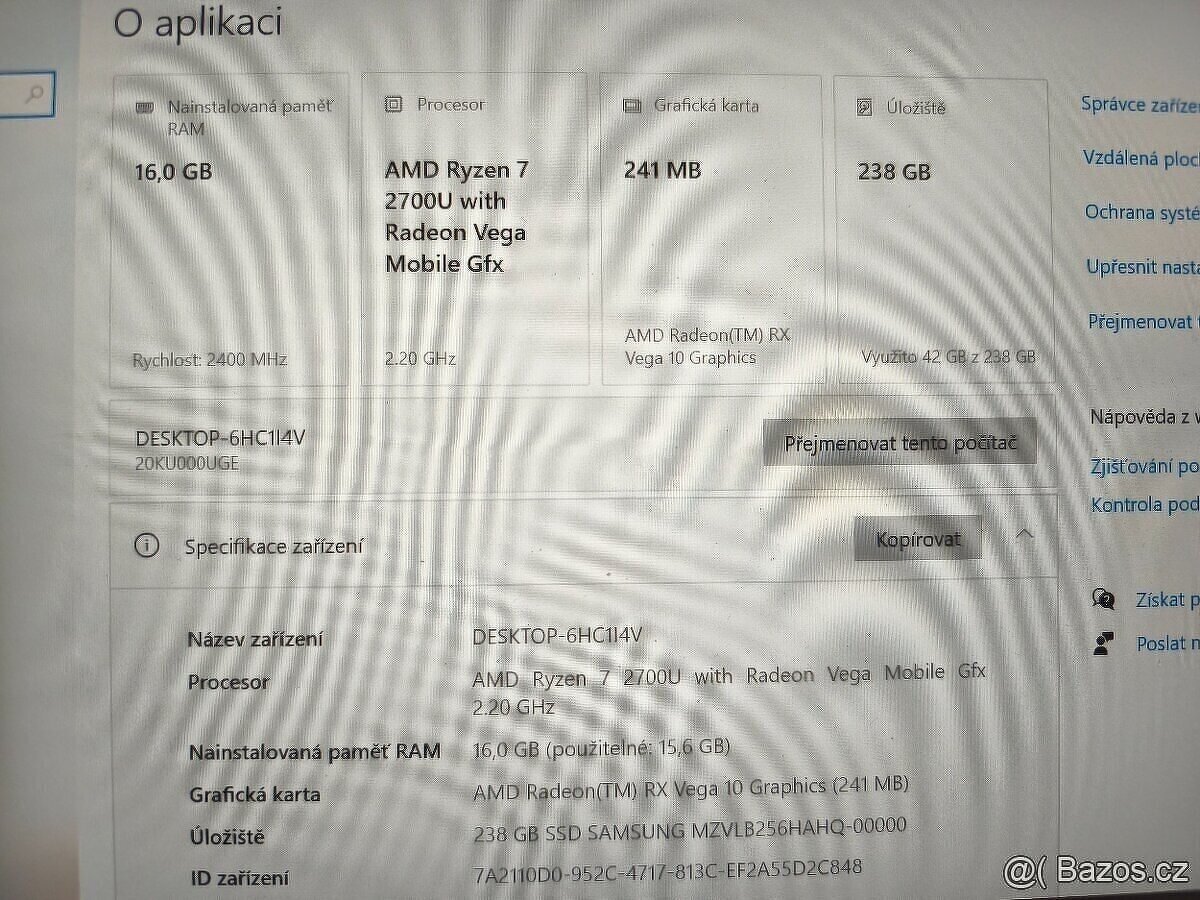 Lenovo ThinkPad E485-Ryzen 7/16gb/M2 256 - 3