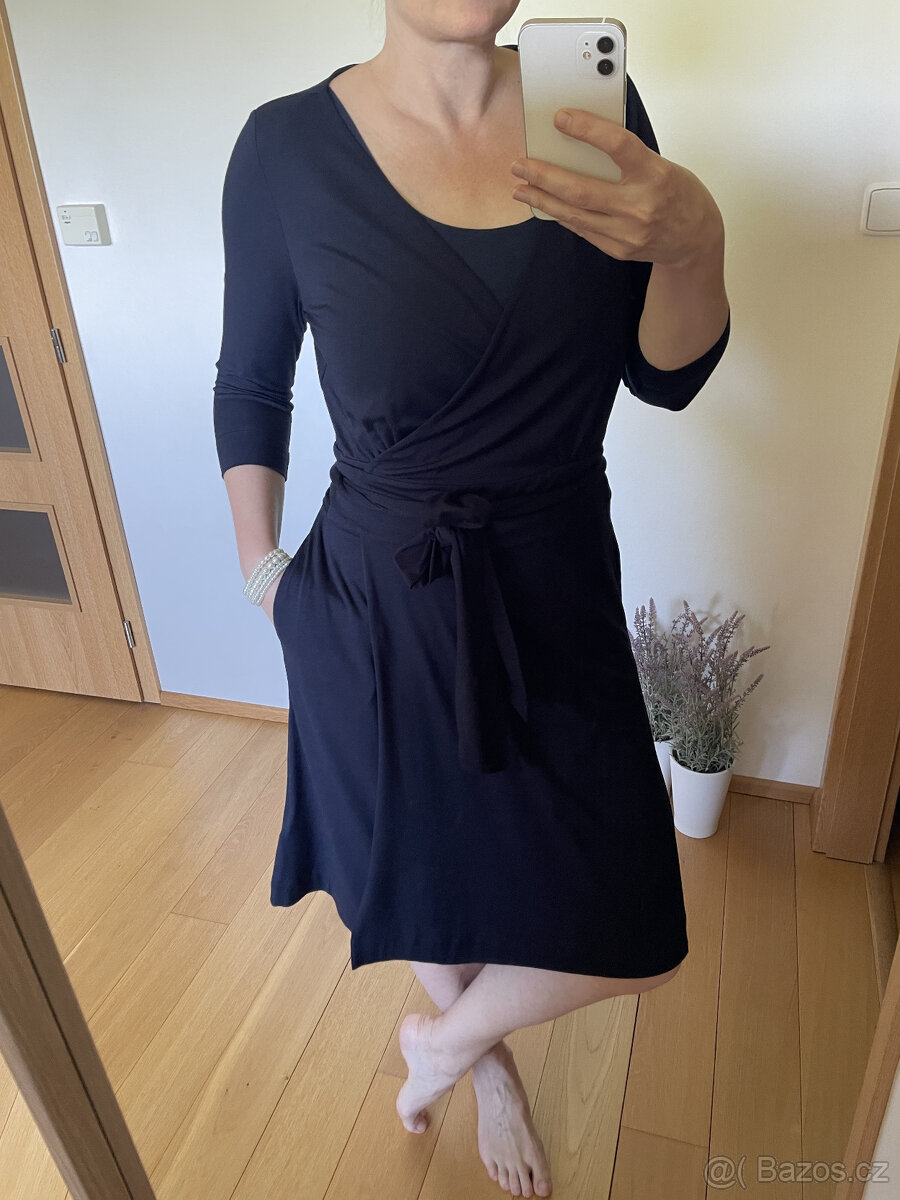 Zavinovací tmavě modré šaty Gant, vel. L - 3