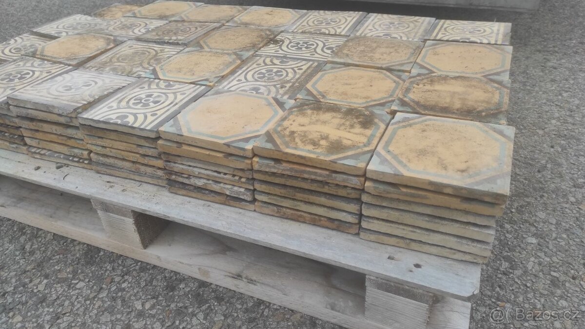 Stará keramická dlažba, půdovka, půdovky, 4,7 m2 - 3