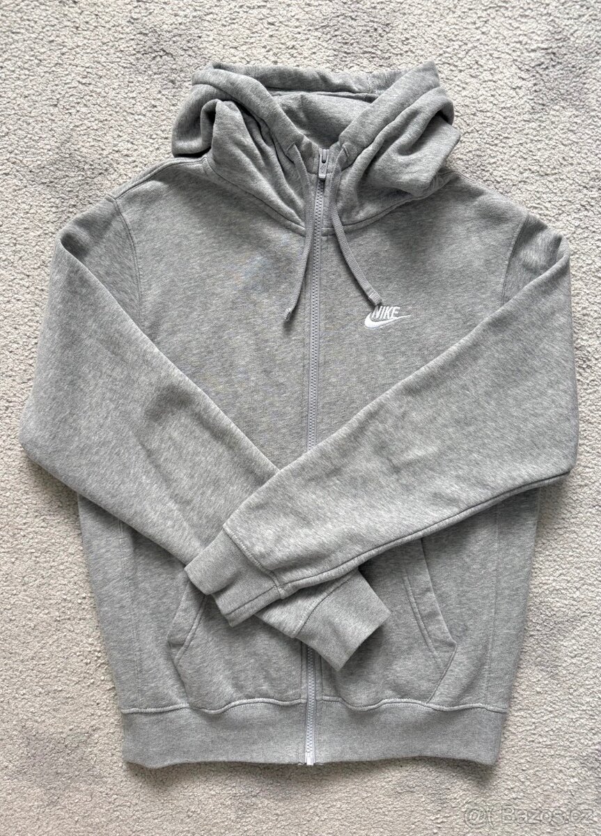 Šedá pánská mikina Nike se zipem, vel. S - 3