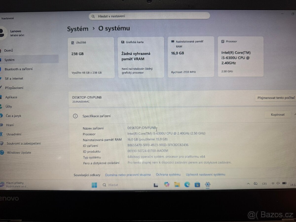 Lenovo T470 WIN11 PRO, 16GB RAM 256SSD - 3